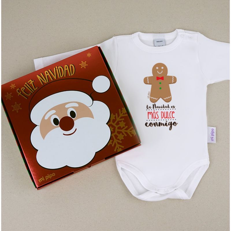 Babidu Body Navideño La Navidad es más dulce conmigo con cajita de regalo Babidu Body Navideño La Navidad es más dulce conmigo con cajita de regalo