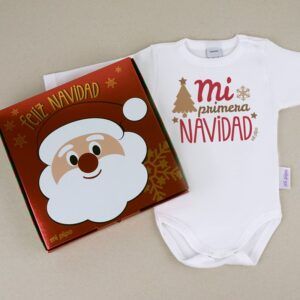 Babidu Body Navideño Mi Primera Navidad Estilo Retro con cajita de regalo
