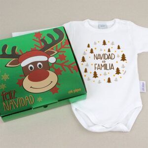 Babidu Body Navideño Navidad es Familia con cajita de regalo