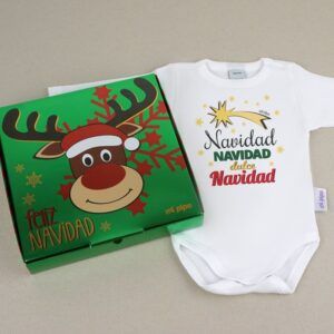 Babidu Body Navideño Navidad, Navidad, dulce Navidad con cajita de regalo