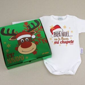 Babidu Body Navideño Papá Noel no te lleves mi chupete con cajita de regalo