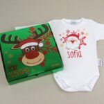 Babidu Body Navideño Personalizado Navidad Papá Noel con cajita de regalo