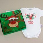 Babidu Body Navideño Personalizado Navidad Rudolph con cajita de regalo