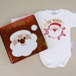 Babidu Body Navideño Feliz Navidad con Papá Noel con cajita de regalo