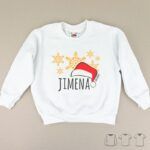 Camiseta o Sudadera Bebé y Niño/a Navideña personalizada gorro Papá Noel