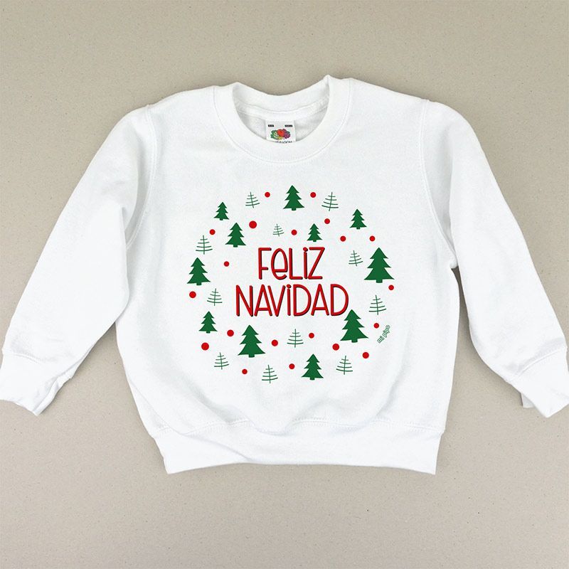 Camiseta o Sudadera Feliz Navidad árboles verdes Camiseta o Sudadera Feliz Navidad árboles verdes