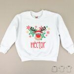 Camiseta o Sudadera Navideña Personalizada con Reno Rudolph