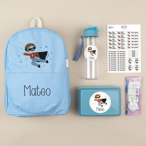 Pack Mi Equipo para el Cole con Mochila Superhéroe personalizado + Regalo Marcaprendas - Imagen 2