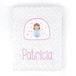Manta Clásica Aplique Princesa Personalizada, elige color
